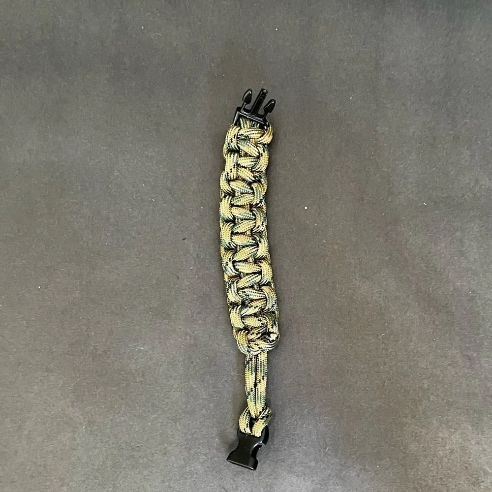 Paracord Bracelet Desert Camo w/ Buckle 8” - 8’ Of 550 Paracord - Made In USA -